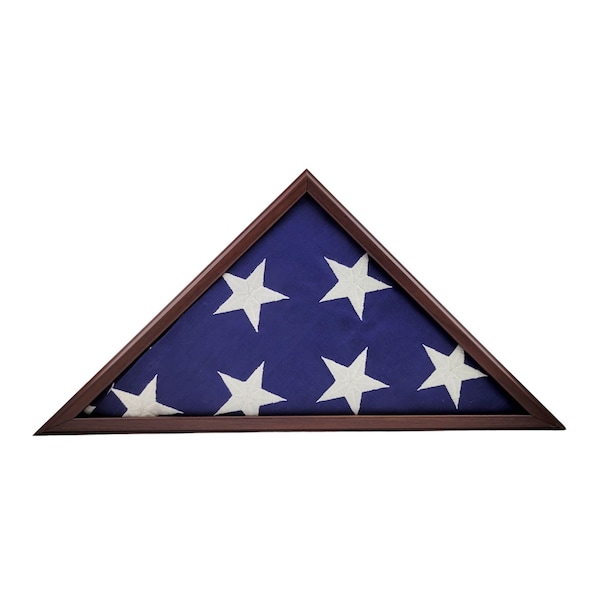 Realistic Cherry Finish 5' x 9.5' Flag Case. Veterans Prefer Flag Cases Made in the USA!