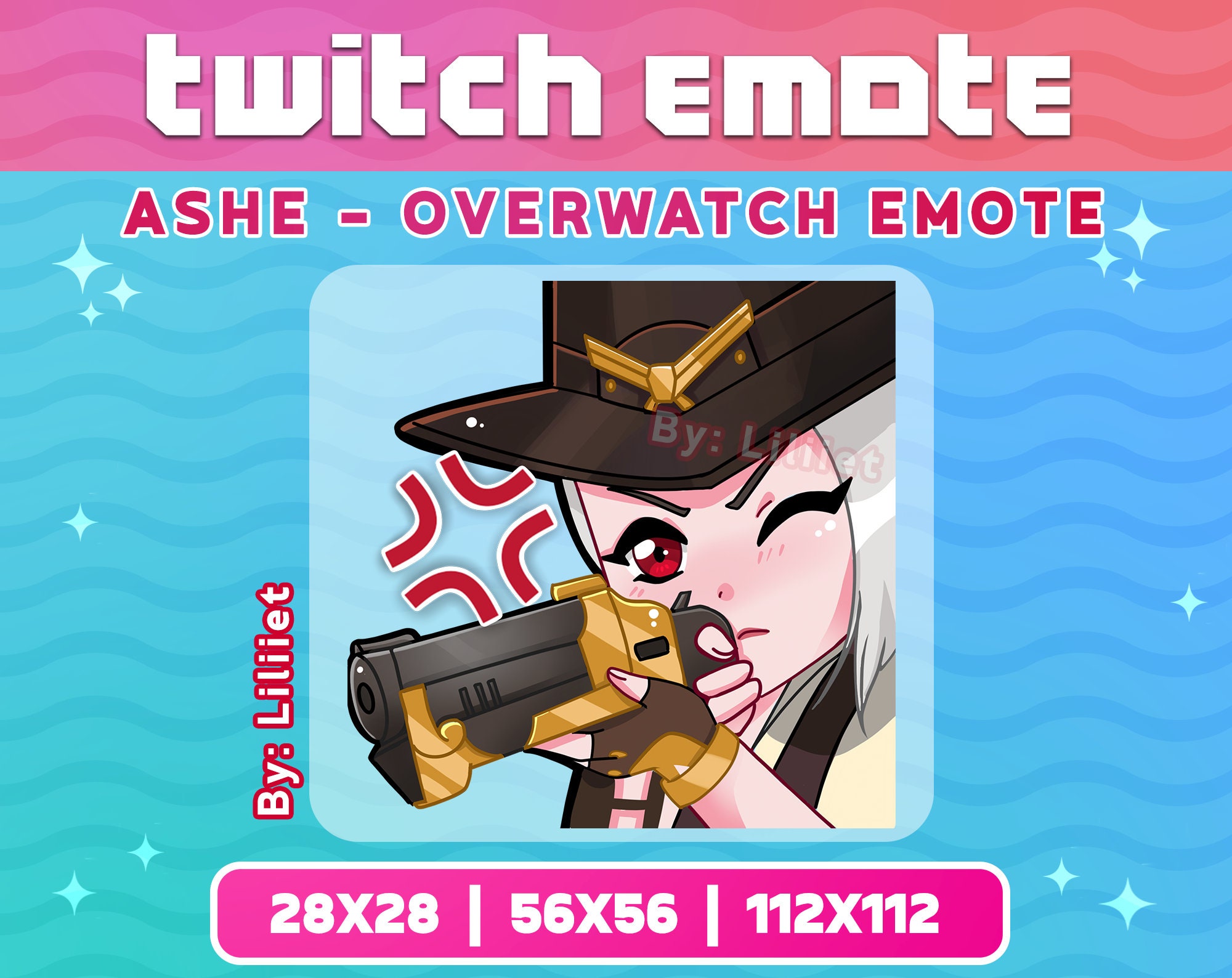 Ashe Overwatch Twitch Emote / Discord Emote | Etsy