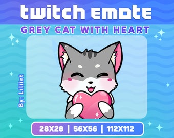 Cute Cat heart Emote for Twitch or Discord