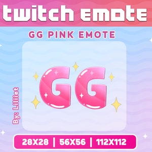 GG Emote for Twitch Discord / PInk kawaii GG emote
