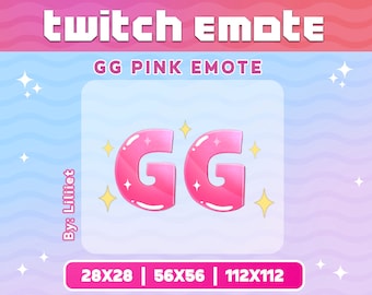 GG Emote for Twitch Discord / PInk kawaii GG emote