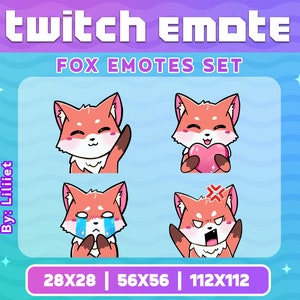 Set of Fox Emotes for Twitch or Discord