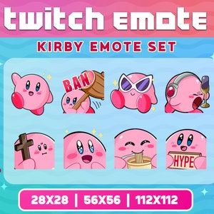 kirby Emote Set for Twitch or Discord / Kirby Emote Pack