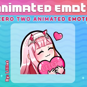 Animated Emote - Zero Two Animated Heart Emote for Twitch or Discord | Love animated Emote | Animated Alert for Twitch Streams