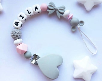 Personalised Blue Mickey like Dummy Clip//Chain dummy strap for reborn dolls