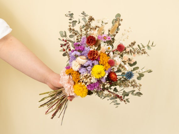 Natural Dried Flower Bouquet Decor Boho Floral Arrangement - Temu