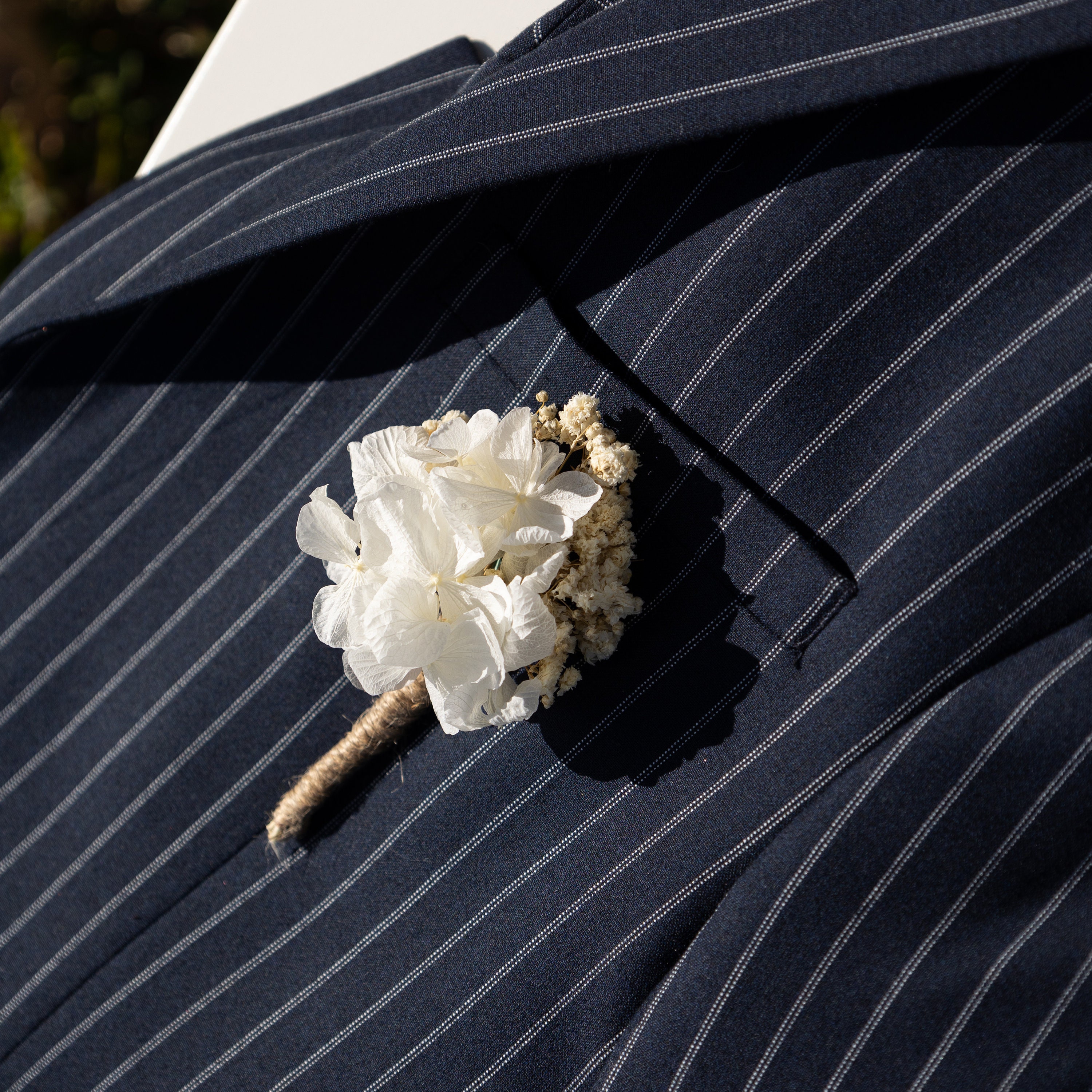 Image of Everlasting Hydrangea Boutonniere