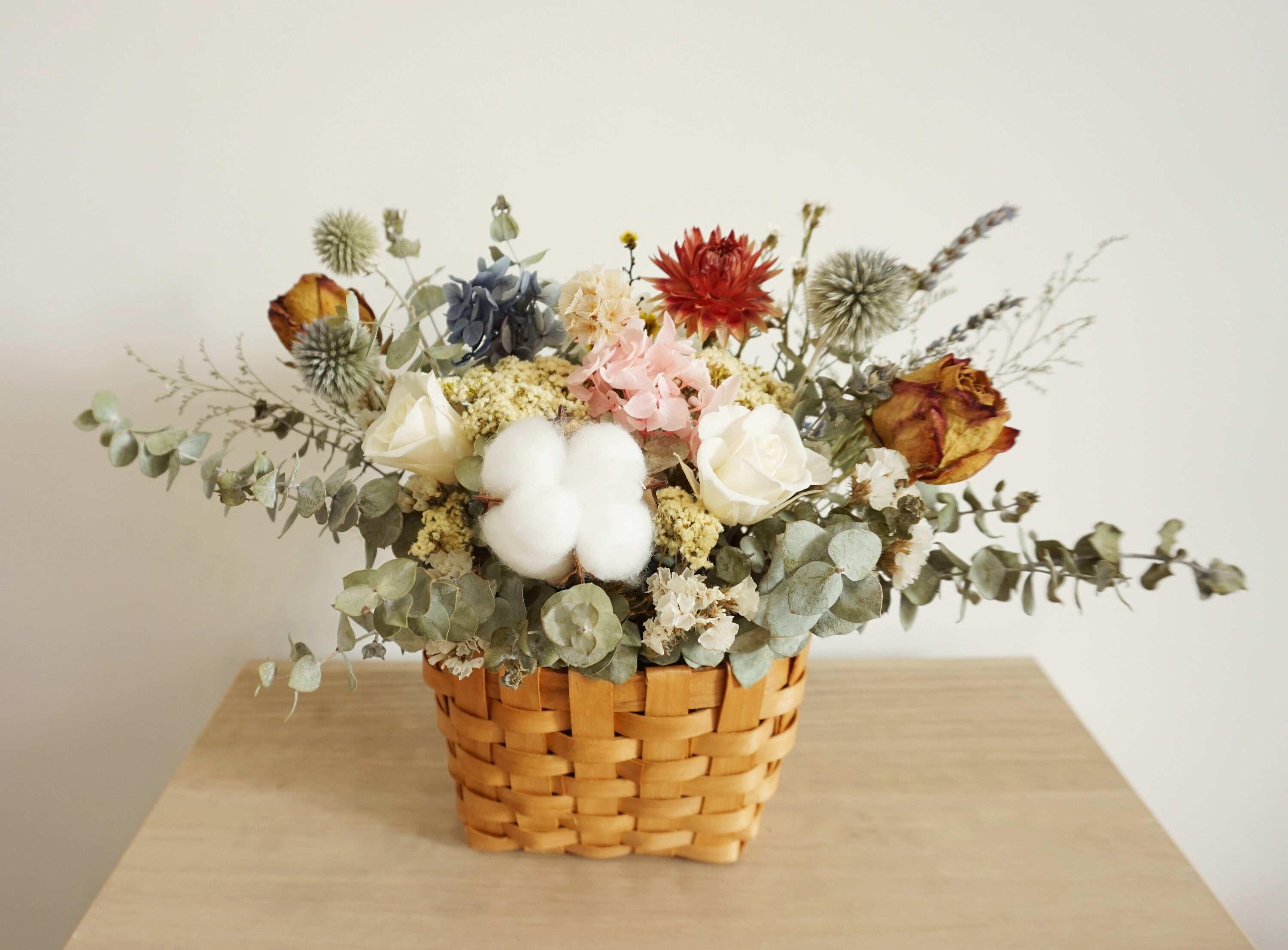 Handmade dried flower and preserved flower basket unique Etsy