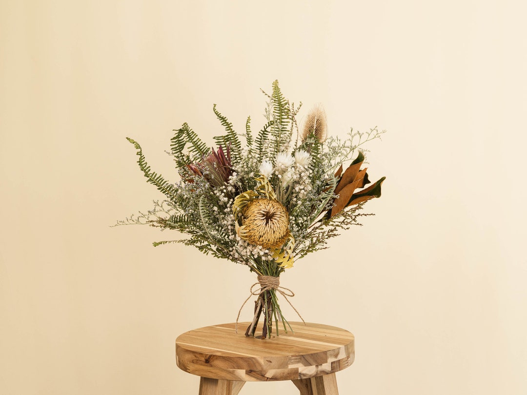 Preserved-Dried Protea Flower Bouquet Dried Florals by BLOOMINGFUL FLOWERS