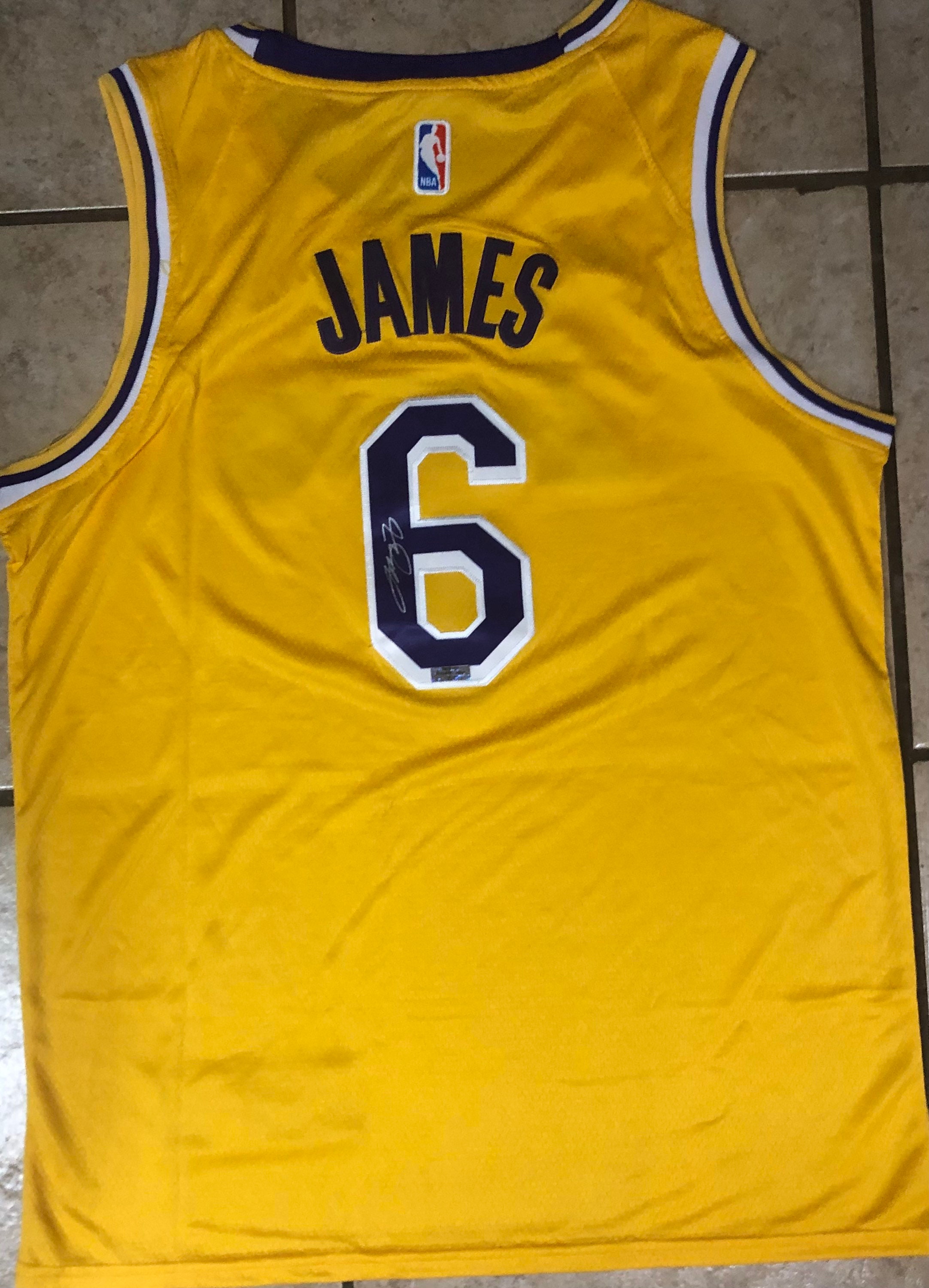 Nike, Shirts, Lebron James Lakers Pinstripe Jersey