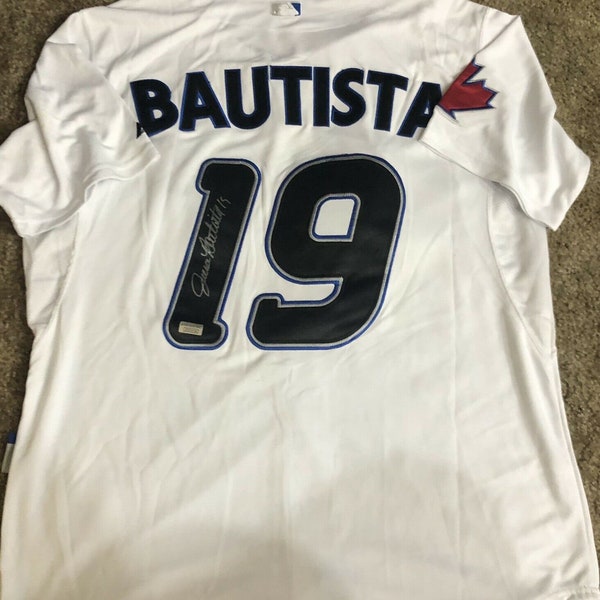 JOSE BAUTISTA Signed Toronto Blue Jays Home Majestic Jersey With COA! Please Read Description!!