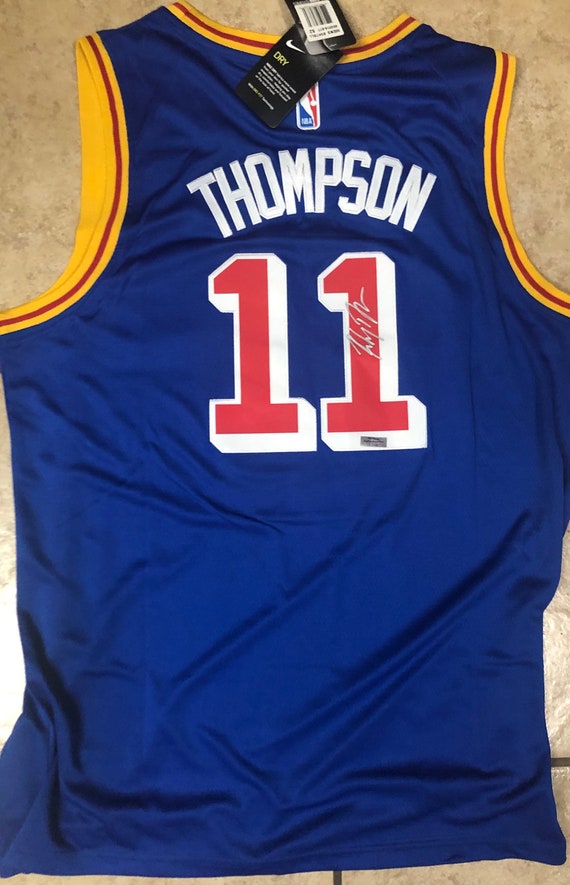 Klay Thompson Autographed Golden State Custom Basketball Jersey