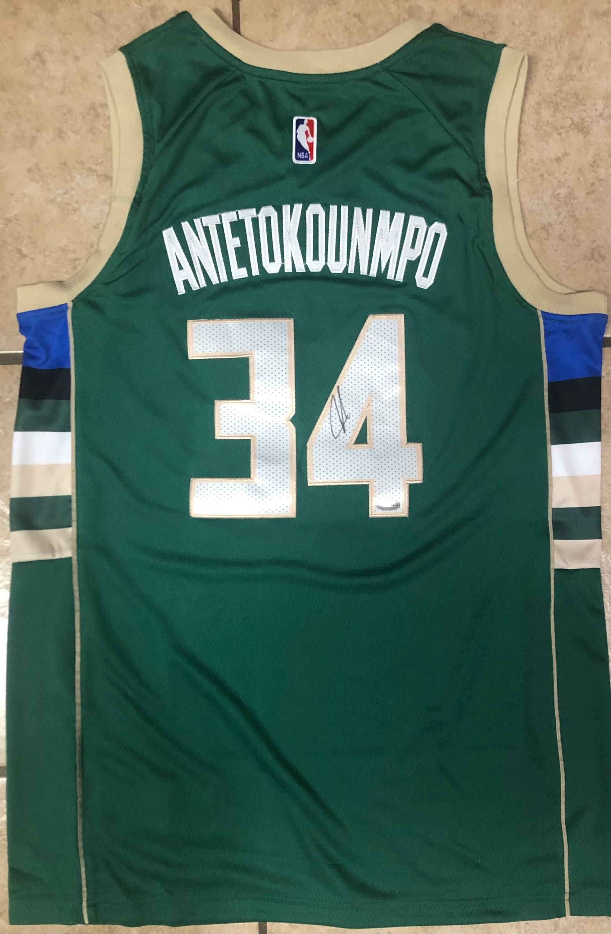 Giannis Antetokounmpo Milwaukee Bucks Autographed Adidas White Replica  Jersey