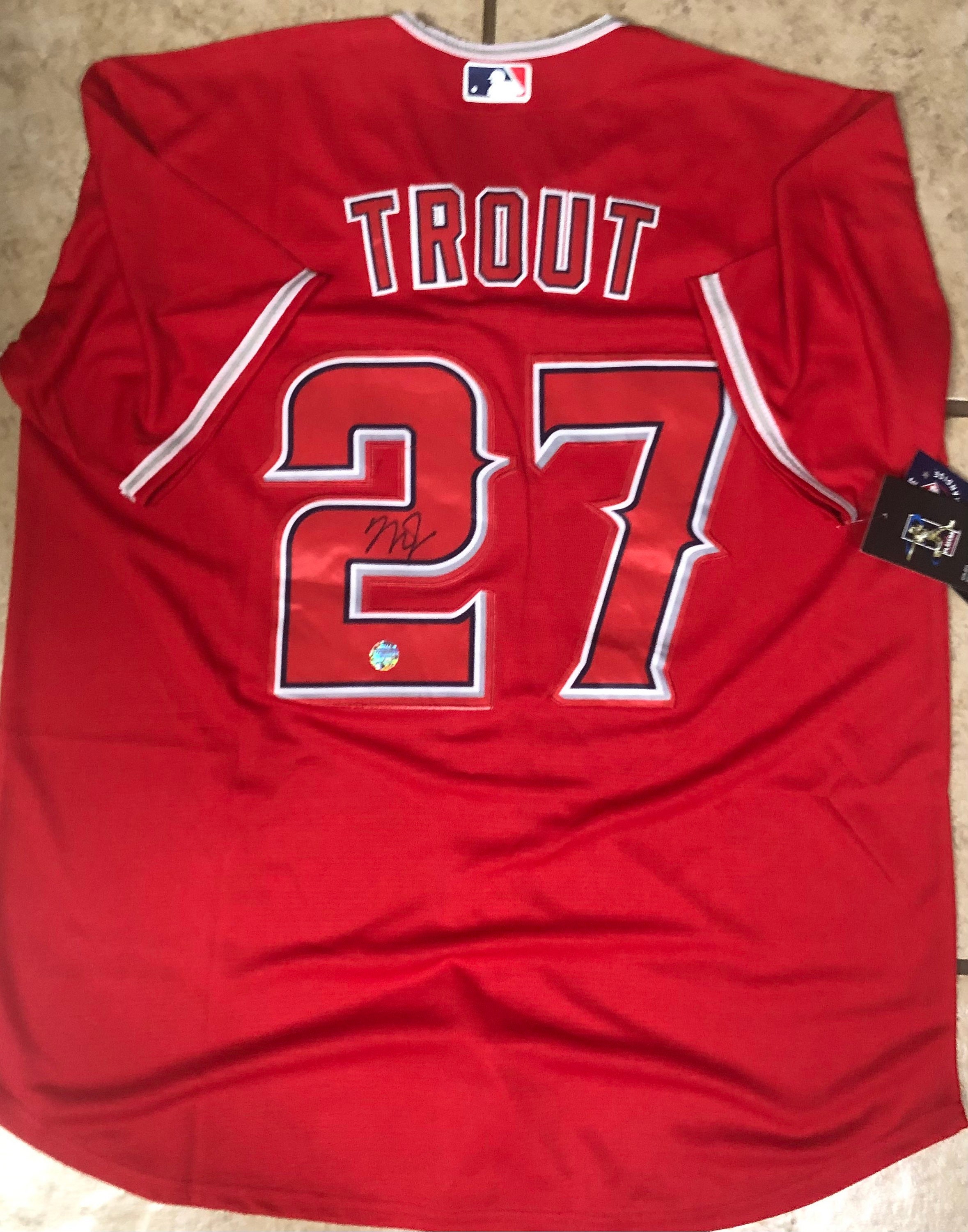 MIKE TROUT Autographed Los Angeles Angels Nike Authentic White Jersey MLB  AUTH.