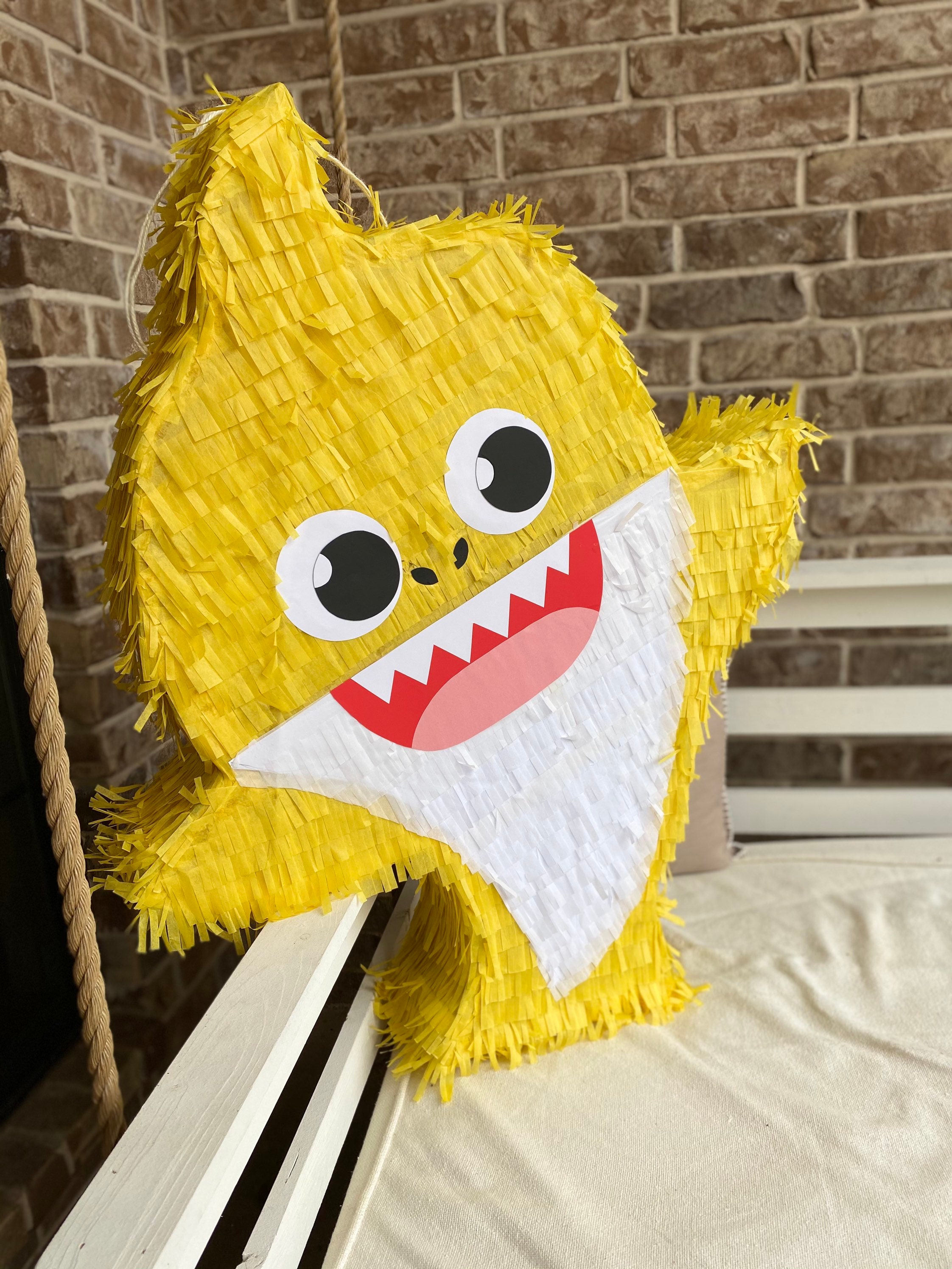 Pink Shark Pinata Baby Pinata Shark Party Supplies Yellow Etsy