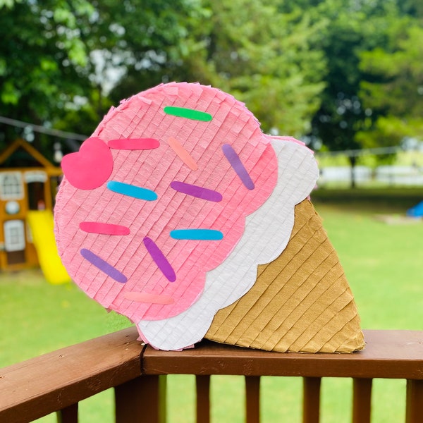 Ice cream cone  Pinata-  summer Pinata Birthday party decoration-- summer birthday party decor