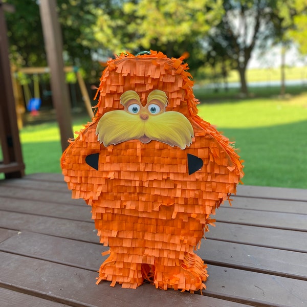 Lorax Inspired Pinata, Dr seuss birthday party decoration, dr Seuss Pinata