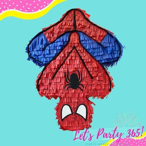 Unique Industries Pull String Spider-Man Multi-color Asymmetrical Birthday  Pinata, 18 x 18