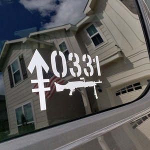 0331 USMC Machine Gunner MMG Vinyl Car Decal