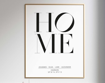 Home Family Poster, Minimalist Poster, Wall Decor, Wall Art with Text, Home, Housewarming Gift