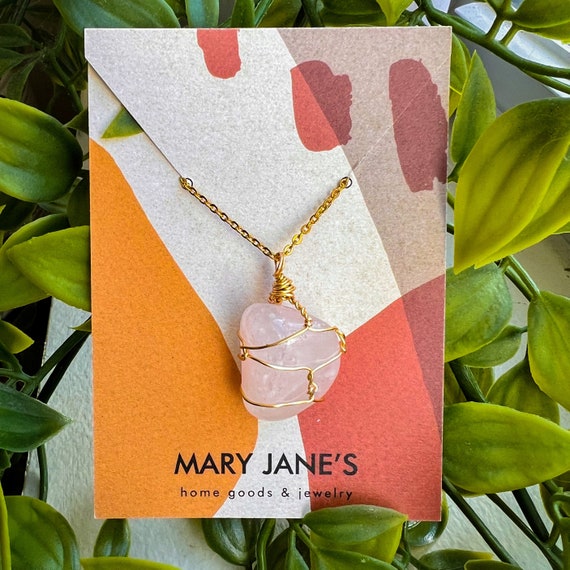 Etsy rose hotsell quartz necklace