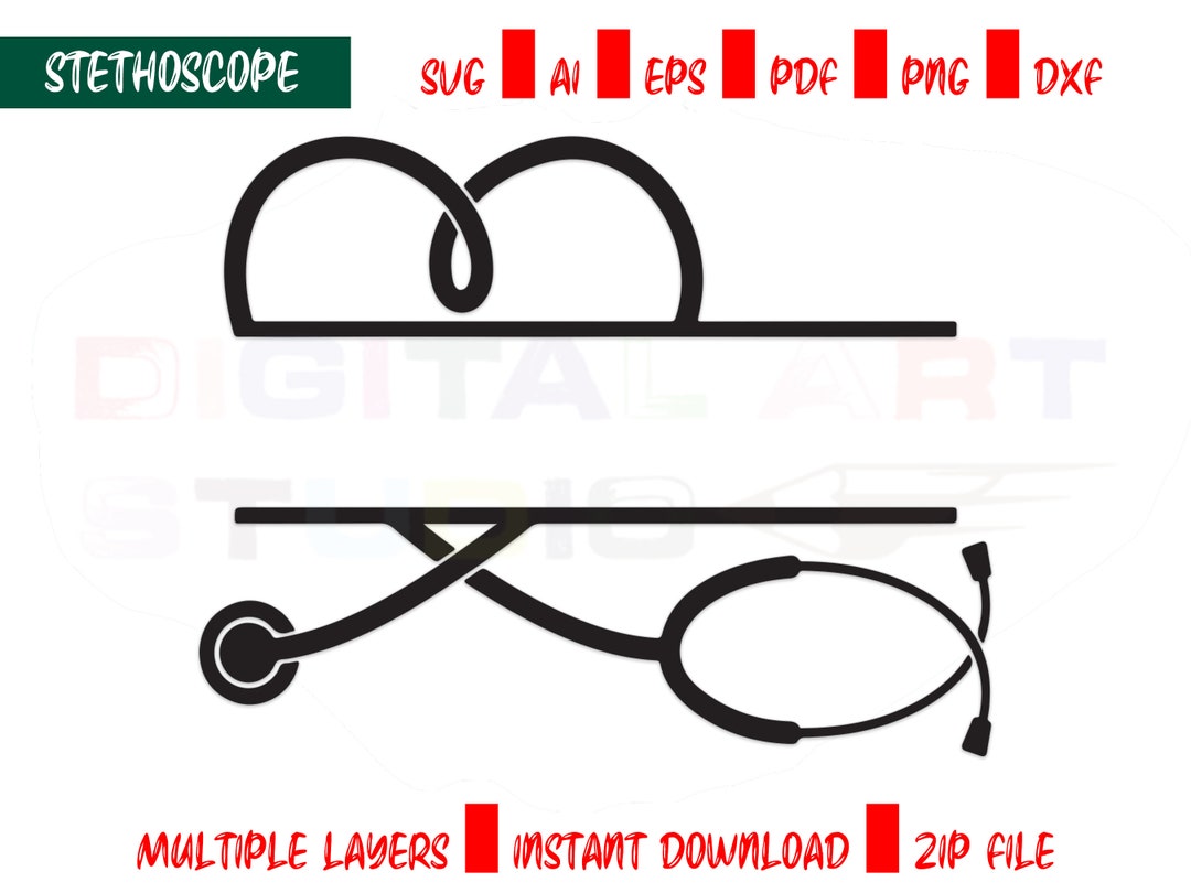 Stethoscope Svg Stethoscope Name Svg Heart Stethoscope Svg Etsy