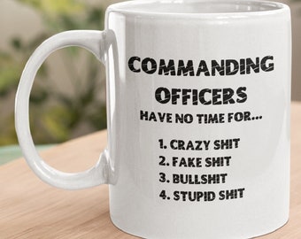 Commanding Officer Mug, Military Spouse, Commanders Gifts, Commander Promotion, Leader Of The Pack, Officer In Charge, Armed Forces Gift