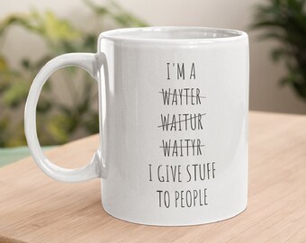 Tasse à café serveur, tasse à dîner, cadeau de nouvel emploi, pour lui, tasse définition, cadeau amusant pour les serveurs, cadeau pour serveur, cadeau d'anniversaire de serveur pour lui