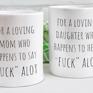 Funny Rude Mom Daughter Mugs, Mom Daughter Gift, Mother Daughter, Mommy And Me, Rude Quote, Bad Language, Swearing Gifts, Not For Kids