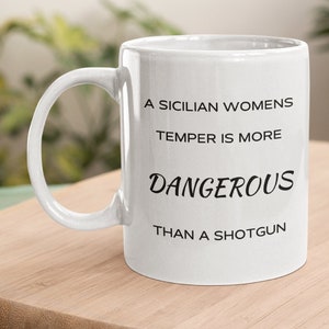 Funny Sicily Mug, Sicilian Gift, Sicily Gift, Sicilian Womans Temper, Italian Gift, Sicilian Mug, Regalo Siciliano, Ceramica Siciliana