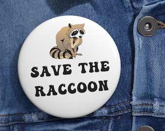 Raccoon Pin, Raccoon Badge, Trash Panda, Raccoon Gift, Cute Raccoon, Hat Pin, Lapel Pins, Raccoon Button, Pin Gift Idea, Raccoon Lovers
