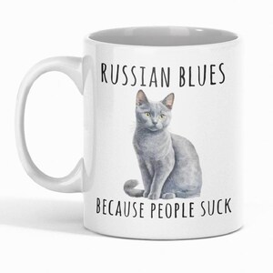 Russian Blue Cat, Russian Blue Gift, Russian Blue Mug, Cat Lover Gift, Grey Cat, Russian Blue Cat Dad, Cat Mom Gift, Gray Cat, Cat Portrait