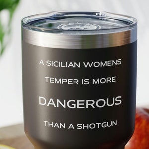 Funny Sicily Tumbler, Sicilian Gift, Sicilian Womans Temper, Tumbler Siciliano , Sicilian Mug, Regalo Siciliano, Ceramica Siciliana