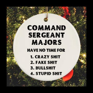 Command Sergeant Major Ornament, Command Sergeant Gift, New Command Sergeant, Army Command Sgt, CSM e-9 or-9, CSM Promotion, Army CSM Gift