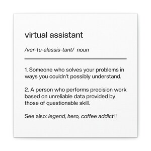 Affiche drôle d&#39;assistant virtuel, gestionnaire de médias sociaux, assistant personnel, assistant personnel en ligne, fonctions virtuelles, assistant PC