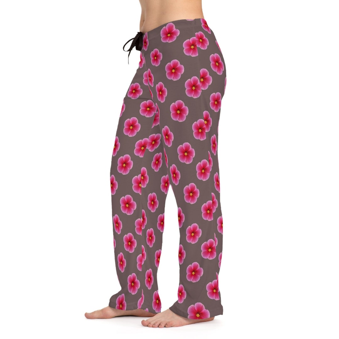 Lace Trim Small Flowers Pajama Pants main image 1