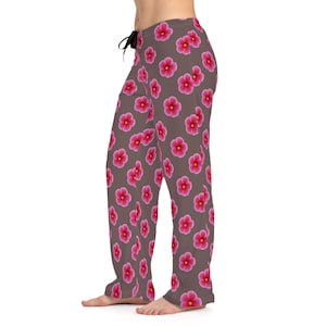 Flower Pajama Pants for Women, Lounge Pants, Super Soft PJ Bottoms, Floral Pajamas, Floral Sleepwear, PJ Pants, Drawstring Loungers