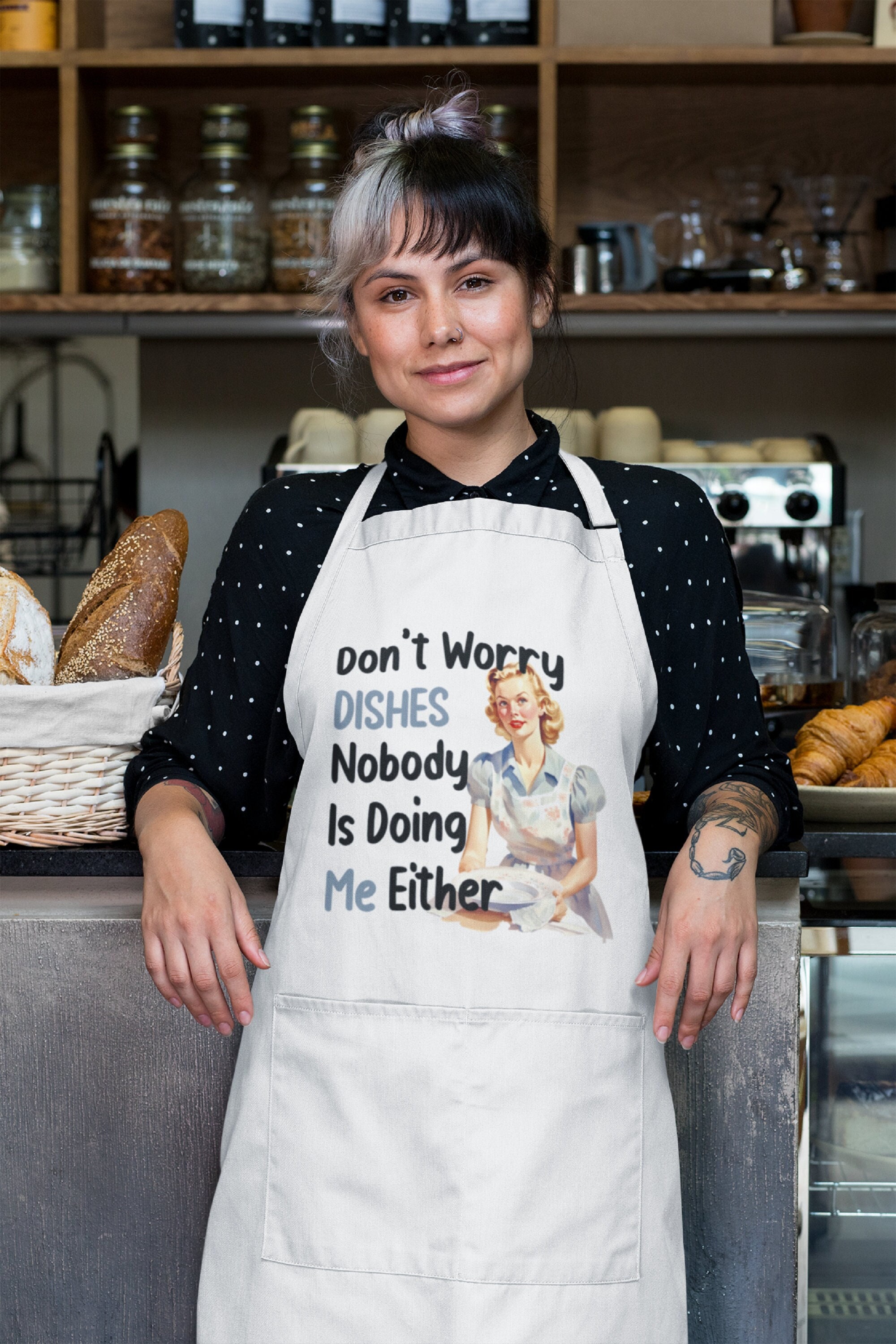 Women Lace Apron Cute Waterproof Baking Housewife Cafe Waitress