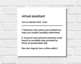 Funny Virtual Assistant Poster, Social Media Manager, Personal Assistant, Online Personal Assistant, Virtual Functions, PC Assistant