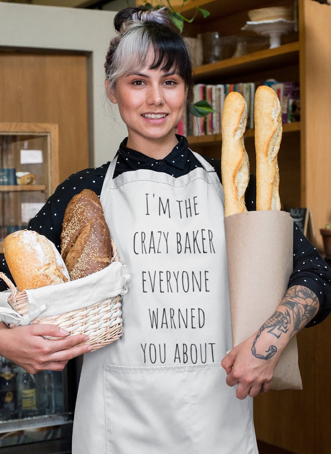 Funny Kitchen Aprons Trust Me I'm A Baker White Cooking Apron