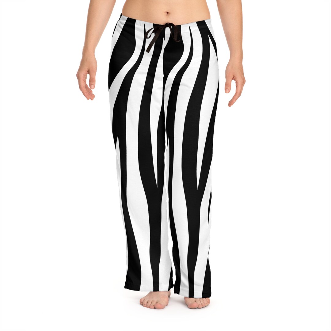 Zebra Striped Pajama Pants for Women, Super Soft Pjs, Lounge Pants, PJ