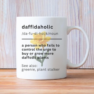 Taza con diseño de narciso, regalo para amantes de las flores, decoración primaveral, regalo para jardineros, taza de cocina botánica, estilo cottagecore, idea para Pascua.
