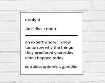 Funny Analyst Poster, Behavior Analyst, Behavior Analysis, Data Analyst Gift, Data Science, Financial Analyst, Data Specialist