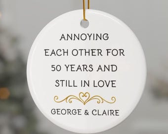 Personalized Couples Ornament, 50th Anniversary Ornament, Golden Anniversary Gift, 50 Years Married Keepsake, 50 Year Wedding Decoration