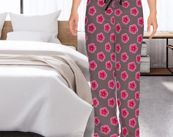 Flower Pajama Pants for Women, Lounge Pants, Super Soft PJ Bottoms, Floral Pajamas, Floral Sleepwear, PJ Pants, Drawstring Loungers