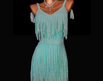 Blue Lagoon Latin dance dress