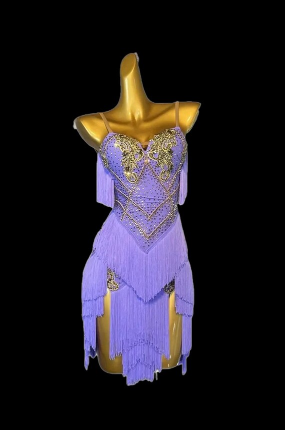 Lilac top tassel dress