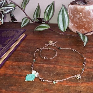 boho Terra soul crystal macrame necklace