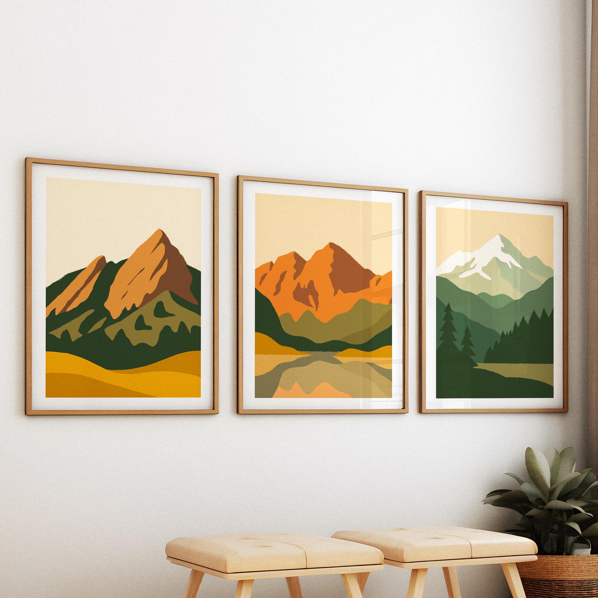Colorado Poster, Set of 6 Wall Art, Colorado Mountain Wall Art Set ...