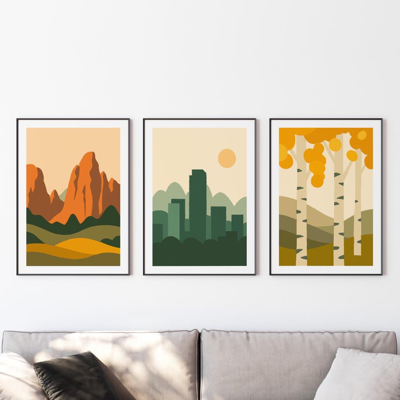 Colorado Poster, Set of 6 Wall Art, Colorado Mountain Wall Art Set ...